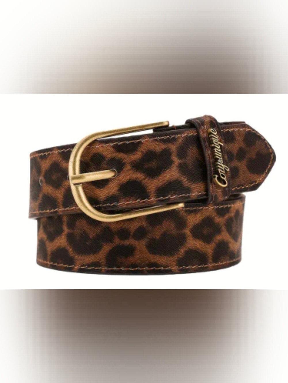 Leopard Print Women's Belt in Brown
